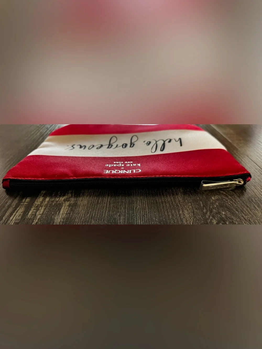 Clinique x Kate Spade Hello Gorgeous Cosmetic Makeup Bag GWP